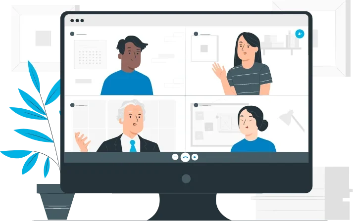 Equipo de soporte de Sercom por videollamada
